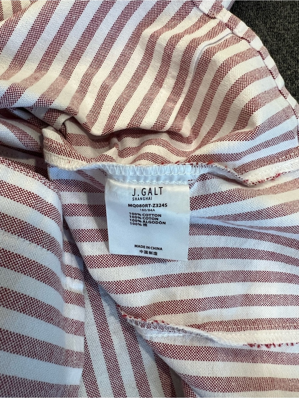 JOHN GALT Brandy Melville White&Red Striped Rue Collared Button Up Short Sleeve - Picture 5 of 5